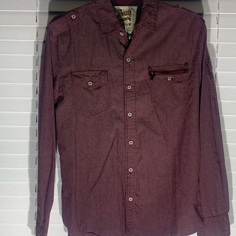 VINTAGE JNCO Red Checkered Button up shirt. Great Condition